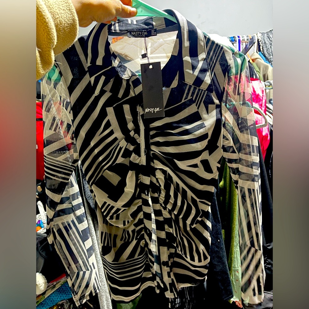 abstract printed recycled mesh from Nasty Gal